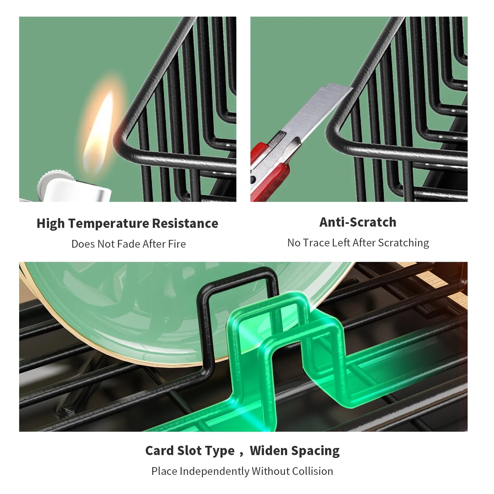Compact kitchen dish rack draining water into sink

