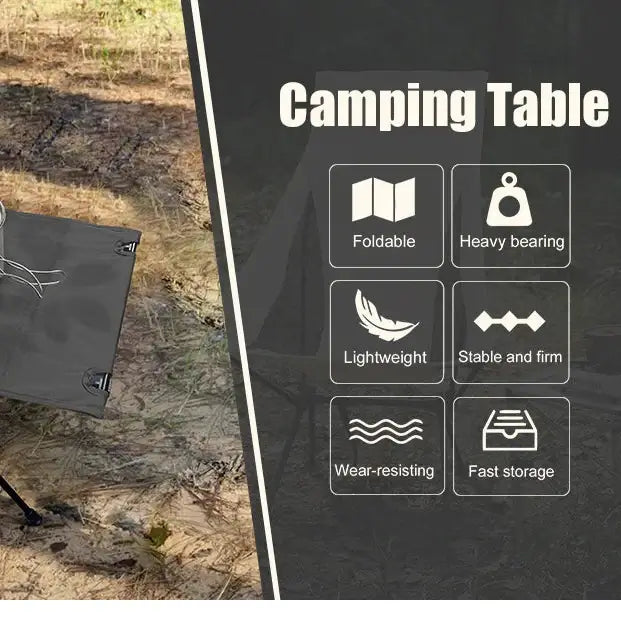 Roll-up aluminum table for travel